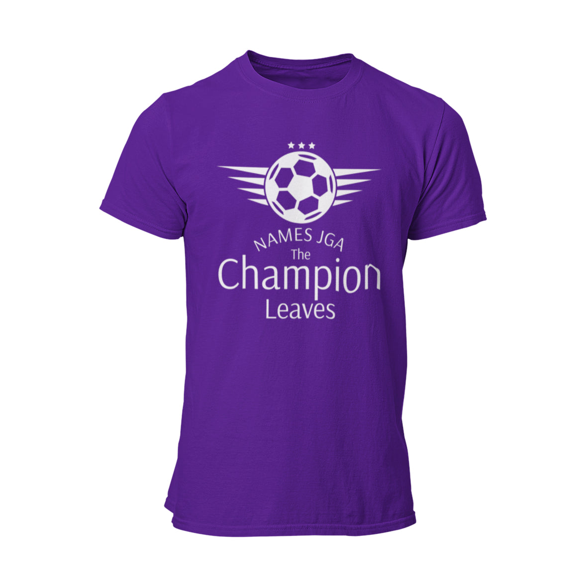 Das JGA T-Shirt "The Champion Leaves" feiert den Junggesellenabschied eines Fußballfans mit einem dynamischen Design und dem Spruch "Der Champion verlässt". Hergestellt aus hochwertiger Baumwolle, bietet es Komfort und Stil. Dieses Shirt ist nicht nur ein Kleidungsstück, sondern ein Statement für den nächsten Lebensabschnitt. Zeigt allen, dass der Junggeselle bereit ist, die Ehe mit Bravour zu meistern!