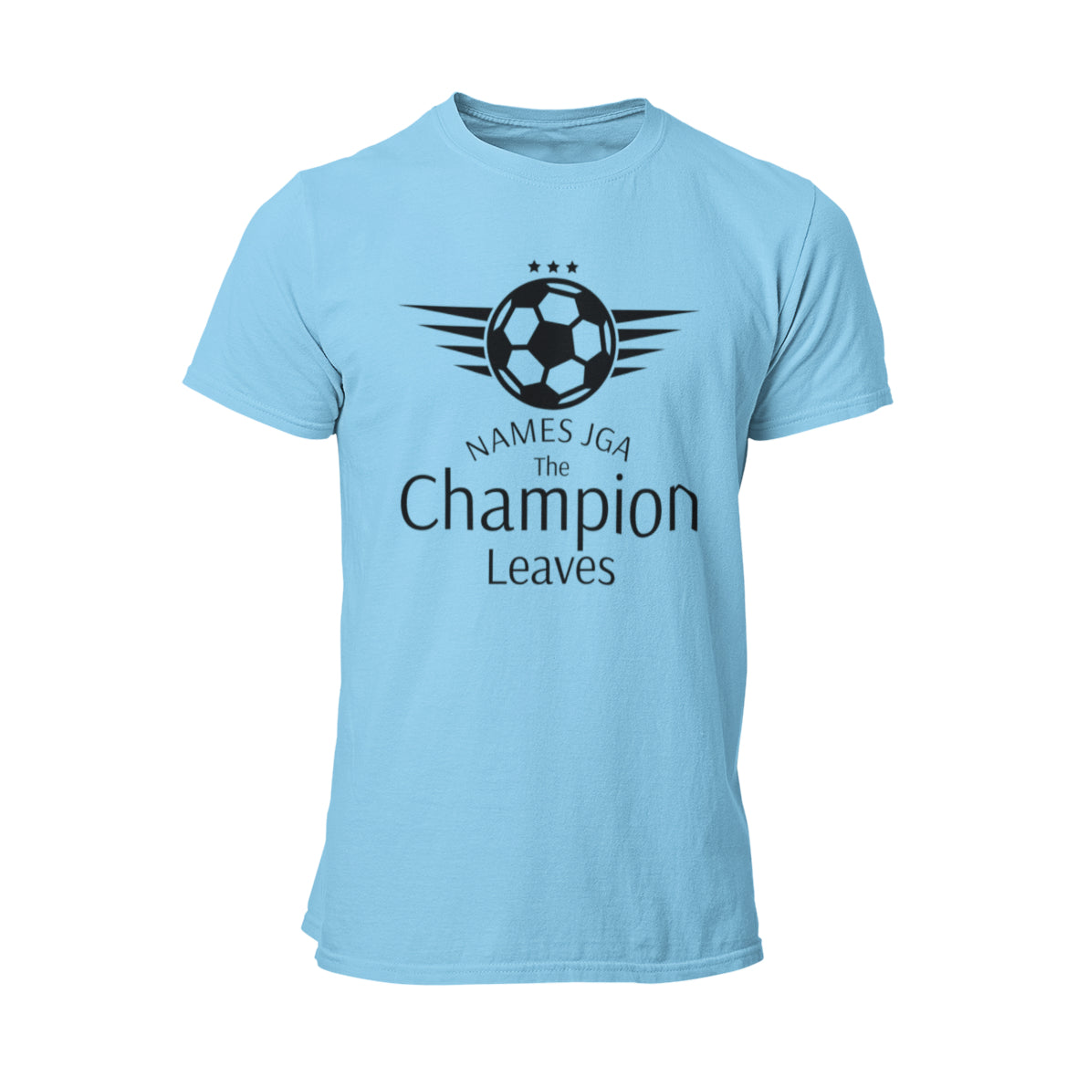 Das JGA T-Shirt "The Champion Leaves" feiert den Junggesellenabschied eines Fußballfans mit einem dynamischen Design und dem Spruch "Der Champion verlässt". Hergestellt aus hochwertiger Baumwolle, bietet es Komfort und Stil. Dieses Shirt ist nicht nur ein Kleidungsstück, sondern ein Statement für den nächsten Lebensabschnitt. Zeigt allen, dass der Junggeselle bereit ist, die Ehe mit Bravour zu meistern!