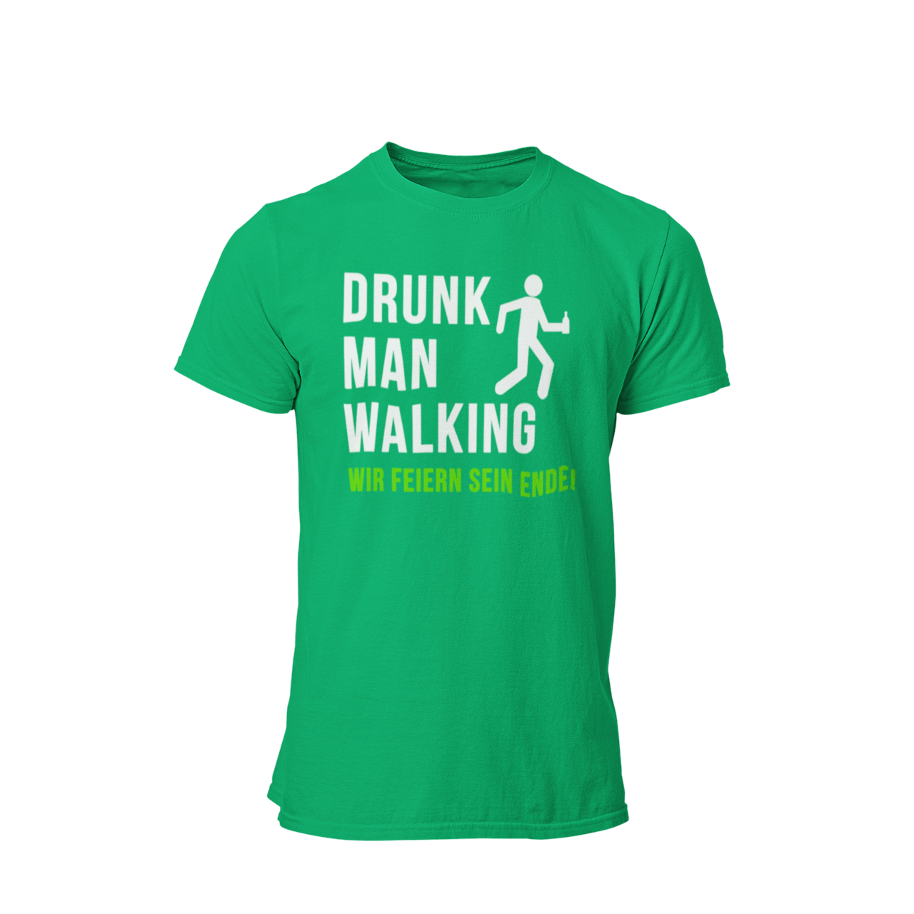 JGA T-Shirt 'Drunk Man Walking – Wir Feiern Sein Ende!' mit einem humorvollen Design, das den letzten feucht-fröhlichen Gang des Junggesellen symbolisiert. Das Shirt zeigt eine lustige Grafik eines torkelnden Mannes und ist in verschiedenen Farben erhältlich, sodass für jeden Geschmack etwas dabei ist. Ideal für die Freunde des Bräutigams, um gemeinsam das Ende seiner Freiheit gebührend zu feiern und eine unvergessliche Abschiedsparty zu erleben